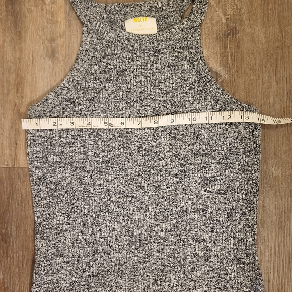 Anthropologie Maeve Harlan Knit Top Size Large Heathered Black & White - Picture 5 of 8